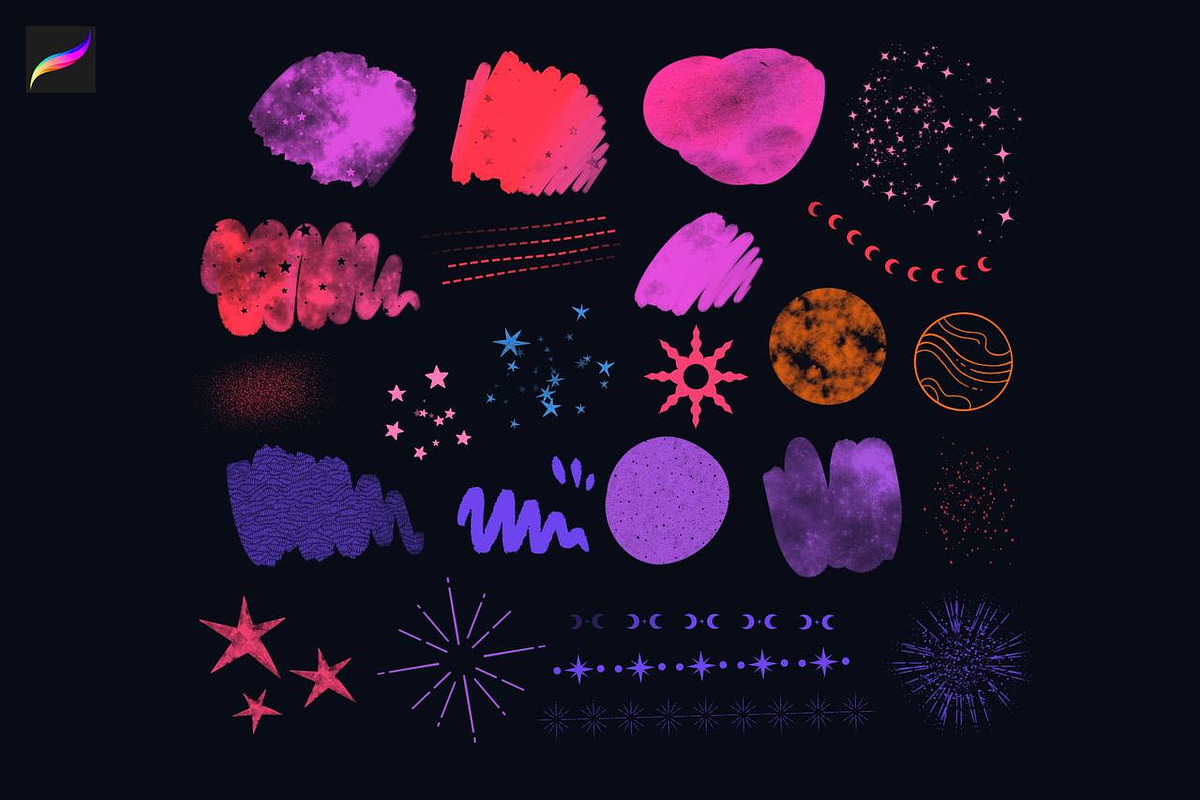 Big Procreate Brushes Bundle, a Brush Add-On by Moon House Shop (Photo 42 of 60)