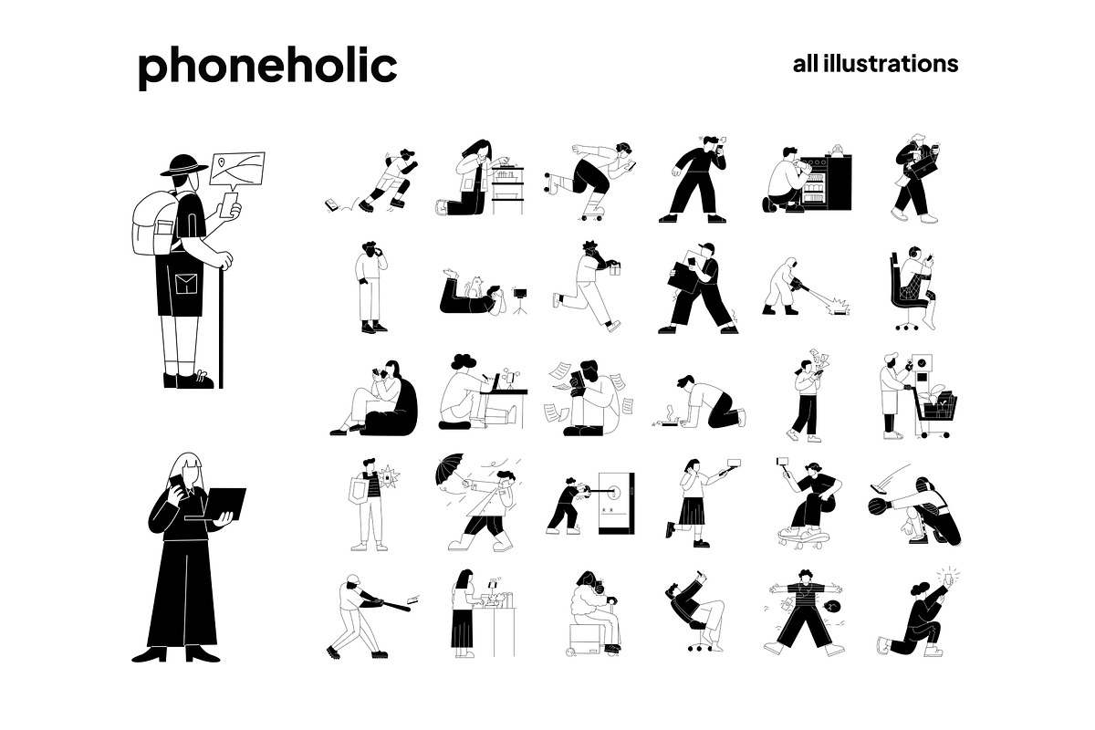 Phoneholic Illustrations, a Technology Illustration by Vectorly Space (Photo 8 of 8)