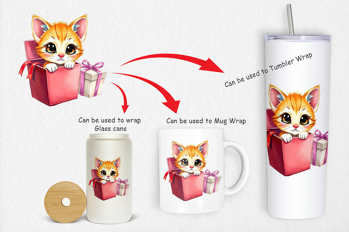 Kitten Clipart Gift, a Graphic by Artnoy (Photo 4 of 5)
