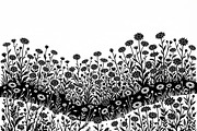 60 Daisy Flower Field Silhouette, a Seasonal Illustration by Amazin_art (Thumbnail 34 of 35)