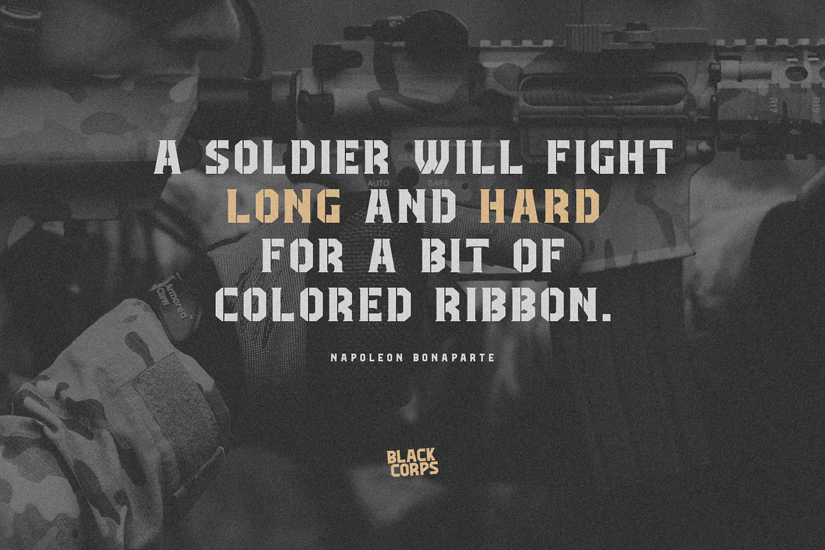 Black Corps - Military Serif Font, a Serif Font by Pixesia Studio (Photo 3 of 15)