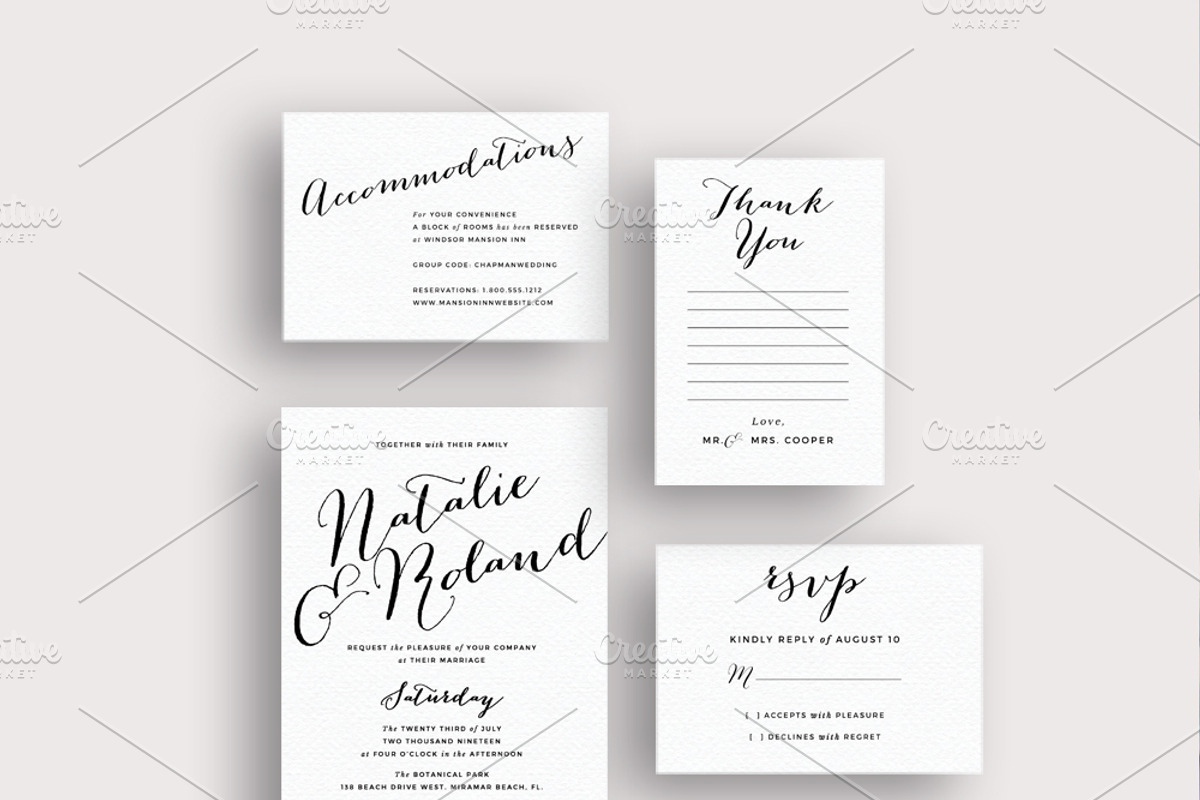 Typography script wedding invite set, an Invitation Template by Inkpower (Photo 2 of 7)