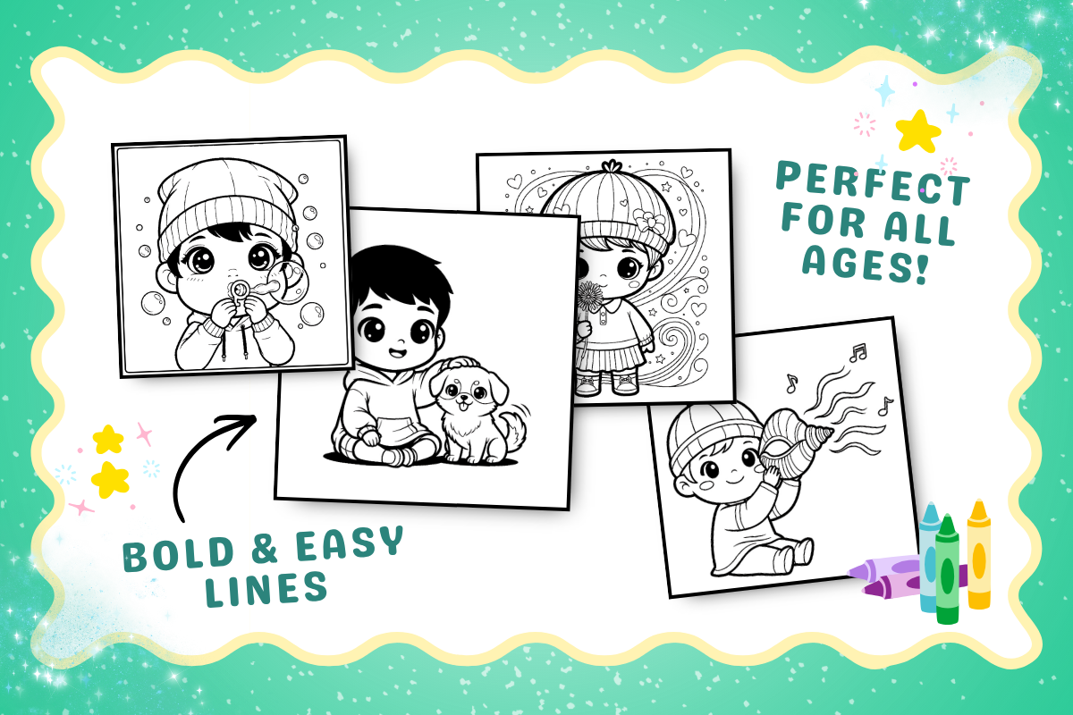 Chibi Printable Coloring Pages, a Person Illustration by ikarifq shop (Photo 4 of 7)