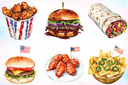 Watercolor Memorial Day Fast Food, an Illustration by Canvas Craft (Thumbnail 3 of 4)