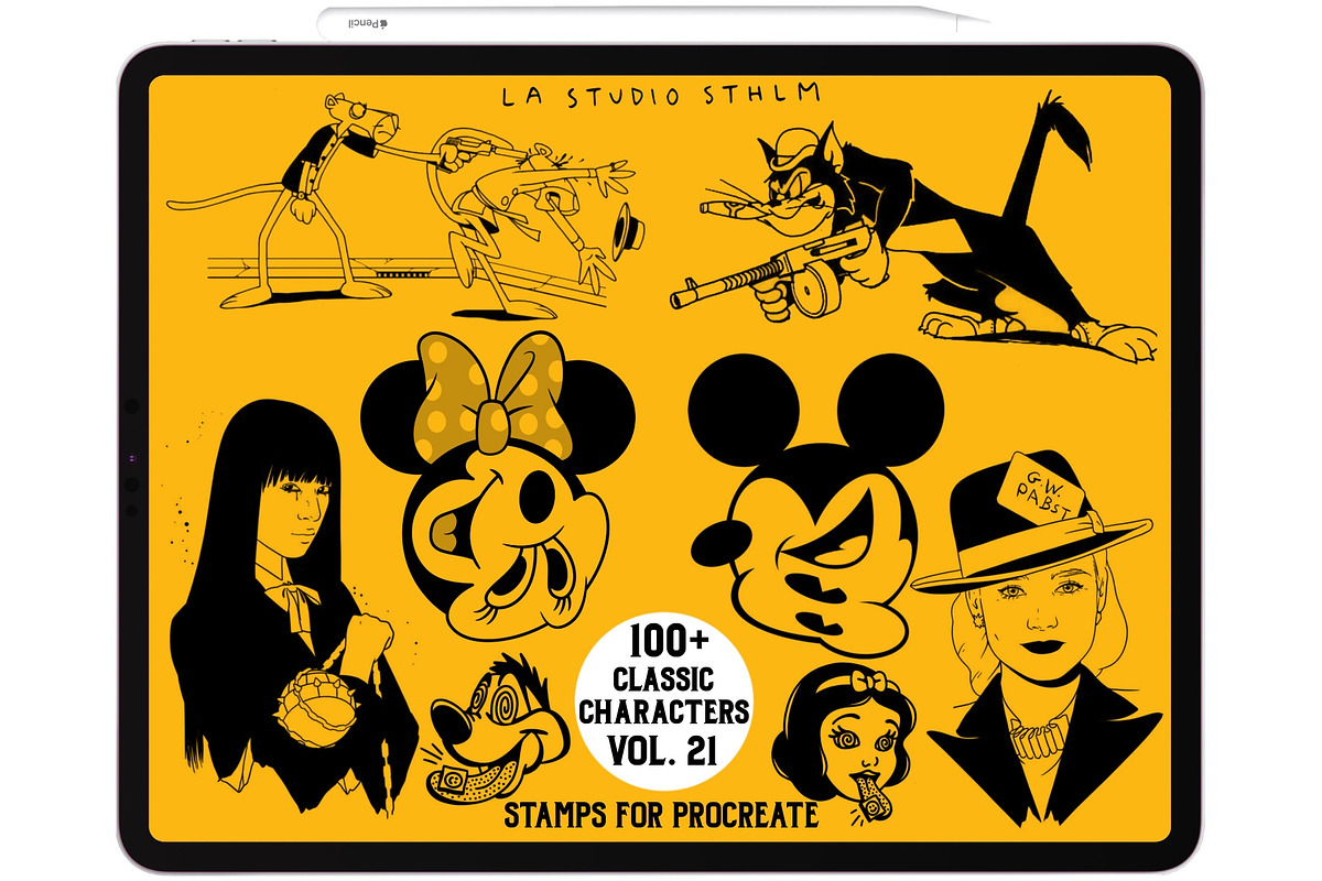 Bundle 3 Classic Character-Stamp Set, a Brush Add-On by LA Studio Sthlm (Photo 6 of 17)