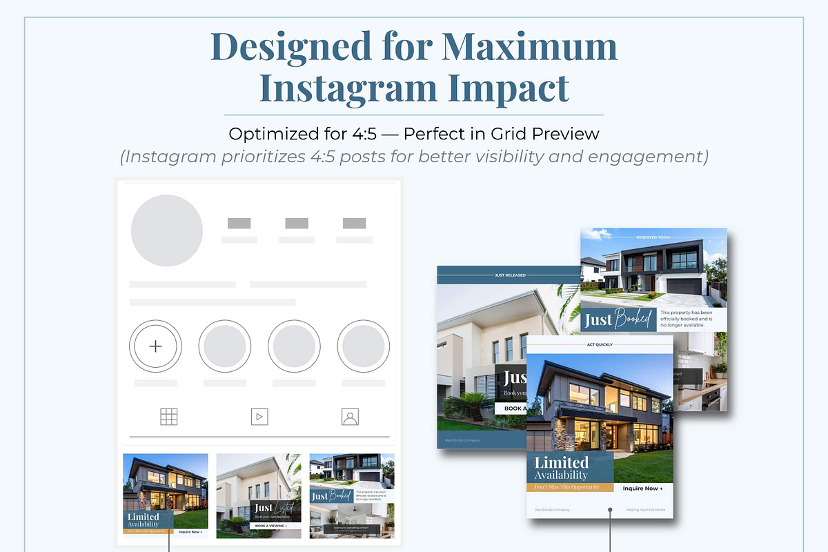 Blue Real Estate Instagram Templates, a Social Media Template by Everyday Perfection (Photo 7 of 11)