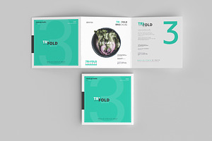 Square Brochur Mockups - Three Fold