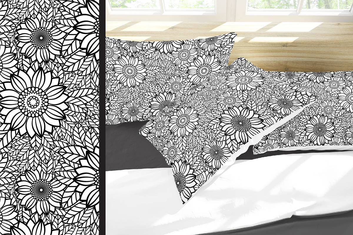 Sunflower Seamless Patterns, a Pattern Graphic by Elinorka (Photo 7 of 9)