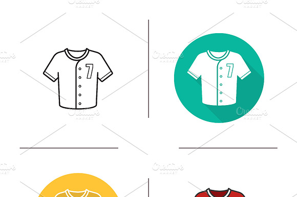 Baseball Shirt Icons. Vector