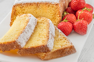Pound Cake Slices with Whipped Cream, a Food & Drink Photo by Alexander Prokopenko