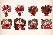 Colorful Kawaii Mother's Day Clipart, an Illustration by Digital Artistic99 (Thumbnail 2 of 9)