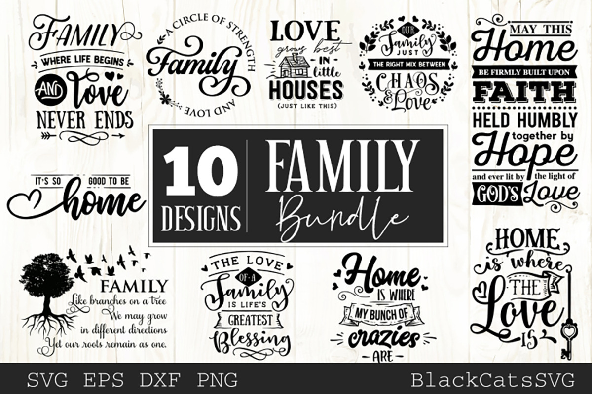 Family and home SVG bundle 10 design, an Illustration by BlackCatsMedia