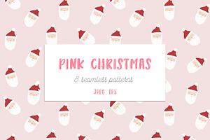 Pink Christmas seamless patterns, a Pattern Graphic by Katie Lisker