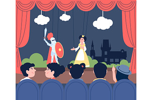 Puppet show for children. Kids, a Sport Illustration by LadadikArt