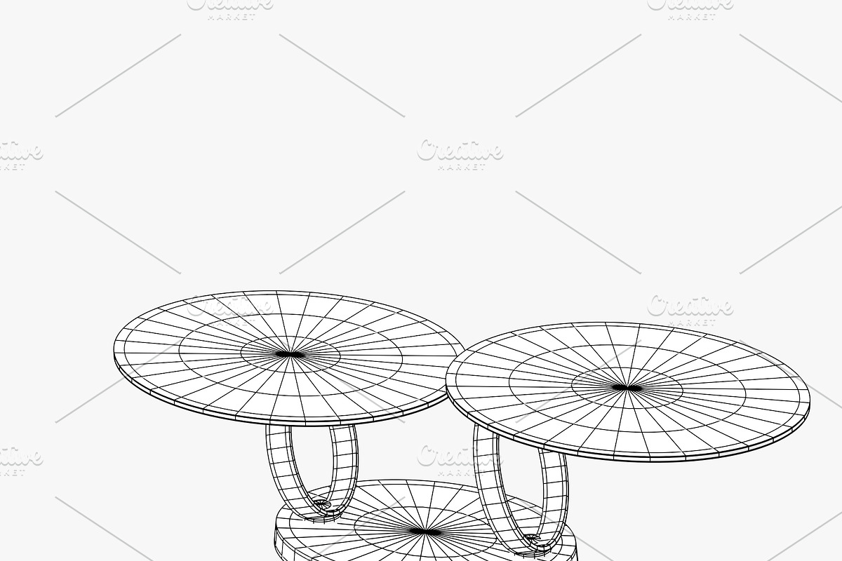 Modern table with two glass tabletop, a Furniture 3D Model by CGTales (Photo 8 of 11)