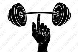 Weight Lifting Hand Finger Holding, an Object Illustration by Christos Georghiou