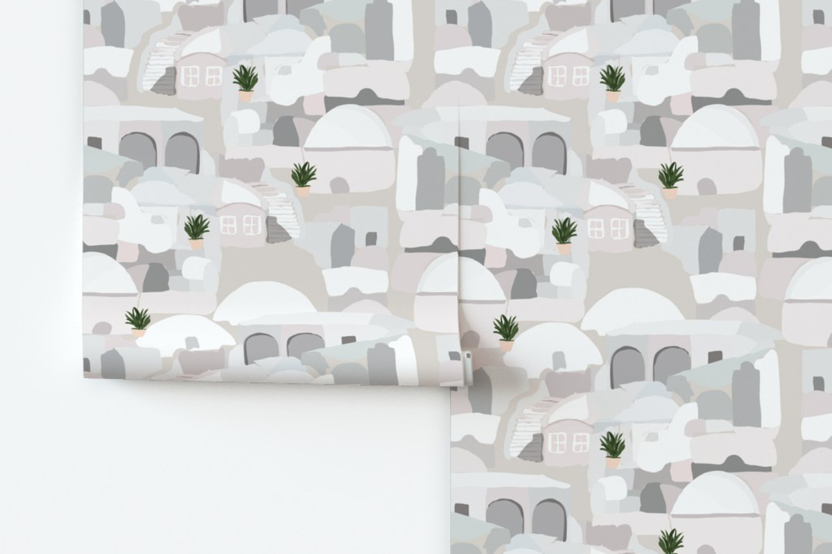 Island greek houses white grey, a Pattern Graphic by Cotton Melon pattern Shop (Photo 5 of 5)