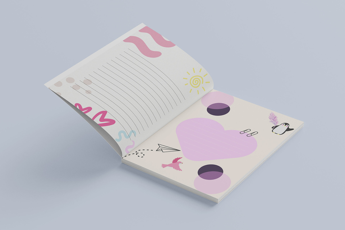 Kids Lined Paper Bundle Notebook, a Print Template by Book2bees (Photo 2 of 4)
