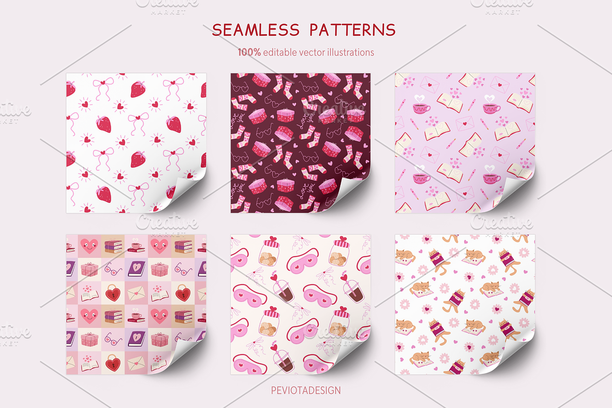 Valentines Day vector illustrations, a Seasonal Illustration by Peviotadesign (Photo 9 of 14)