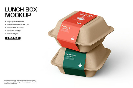 Takeaway Food Container PSD Mockup, a Cups & Container Mockup by zphotographystudio