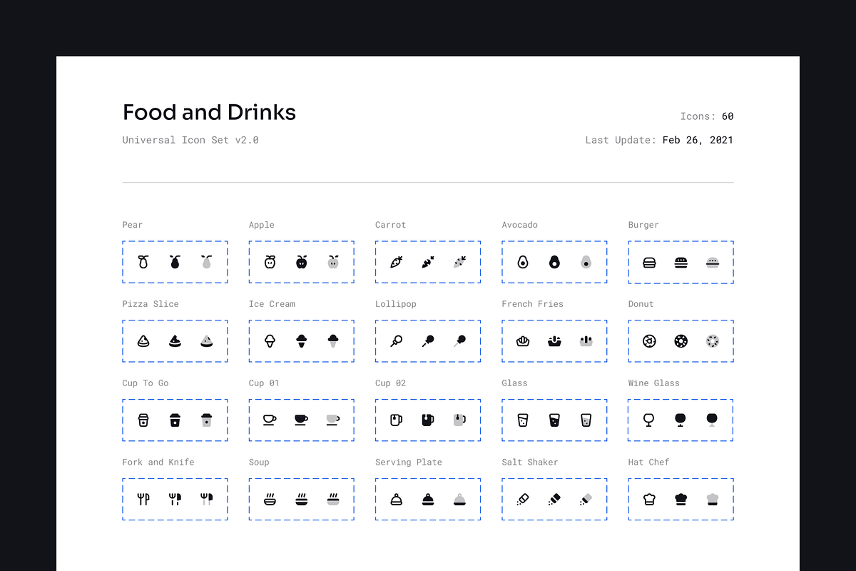 Food and Drinks Icon Set, a Solid Icon by 123done (Photo 2 of 2)