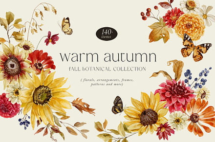 Warm Autumn - watercolor collection, a Seasonal Illustration by AleksaArt