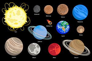 Solar System Planet Icons