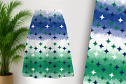 Diamond on Blue White and Green, a Pattern Graphic by Sharon Schwalbe (Thumbnail 1 of 7)