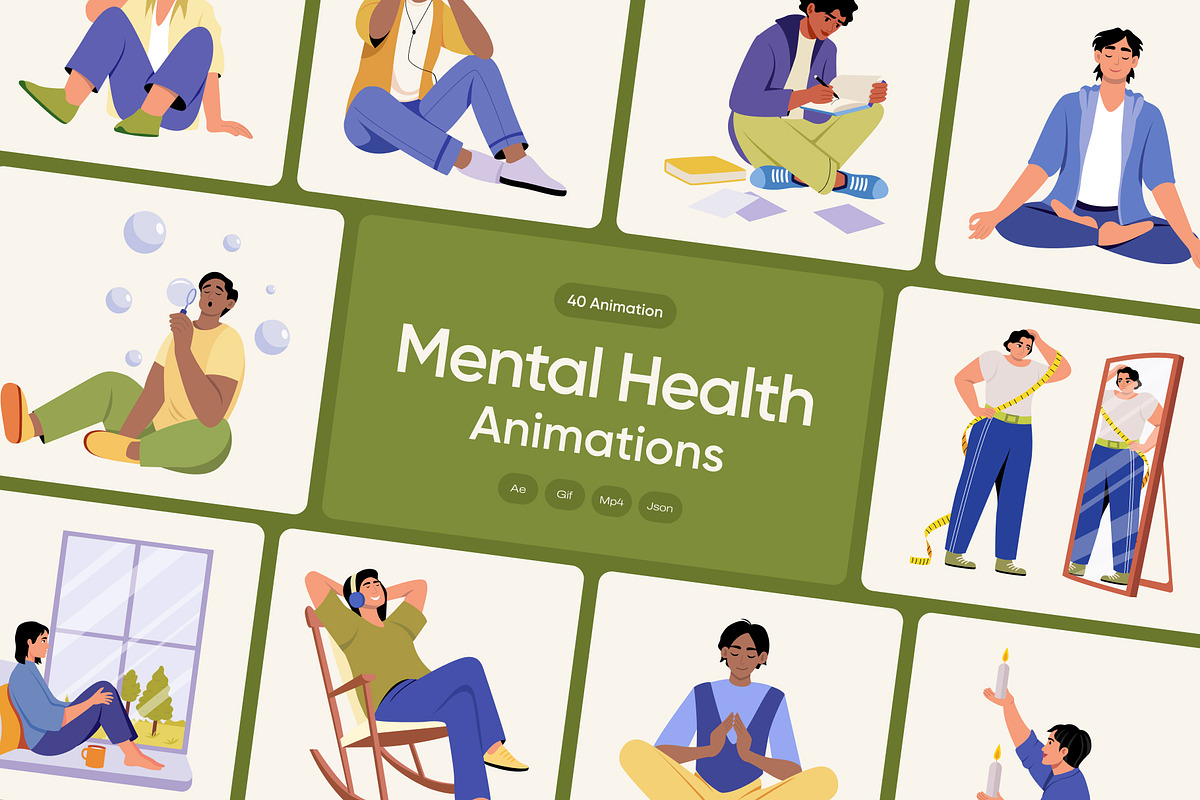 Animated Mental Health Illustration, a Healthcare Illustration by Creative Stall (Photo 1 of 4)