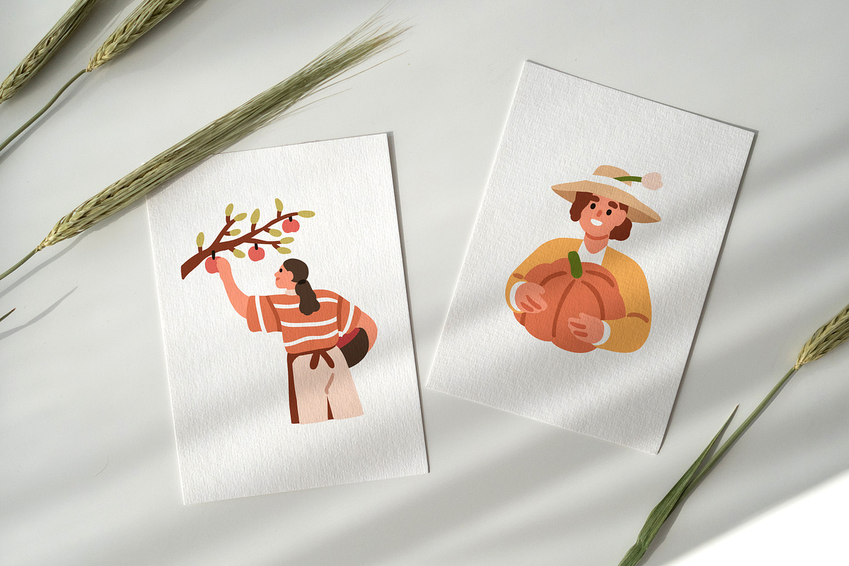 Rural life. Cute farm set, a Person Illustration by Good Studio (Photo 5 of 5)