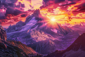 A vibrant sunset casting a warm glow, a Photo by LOGOCREATIVE
