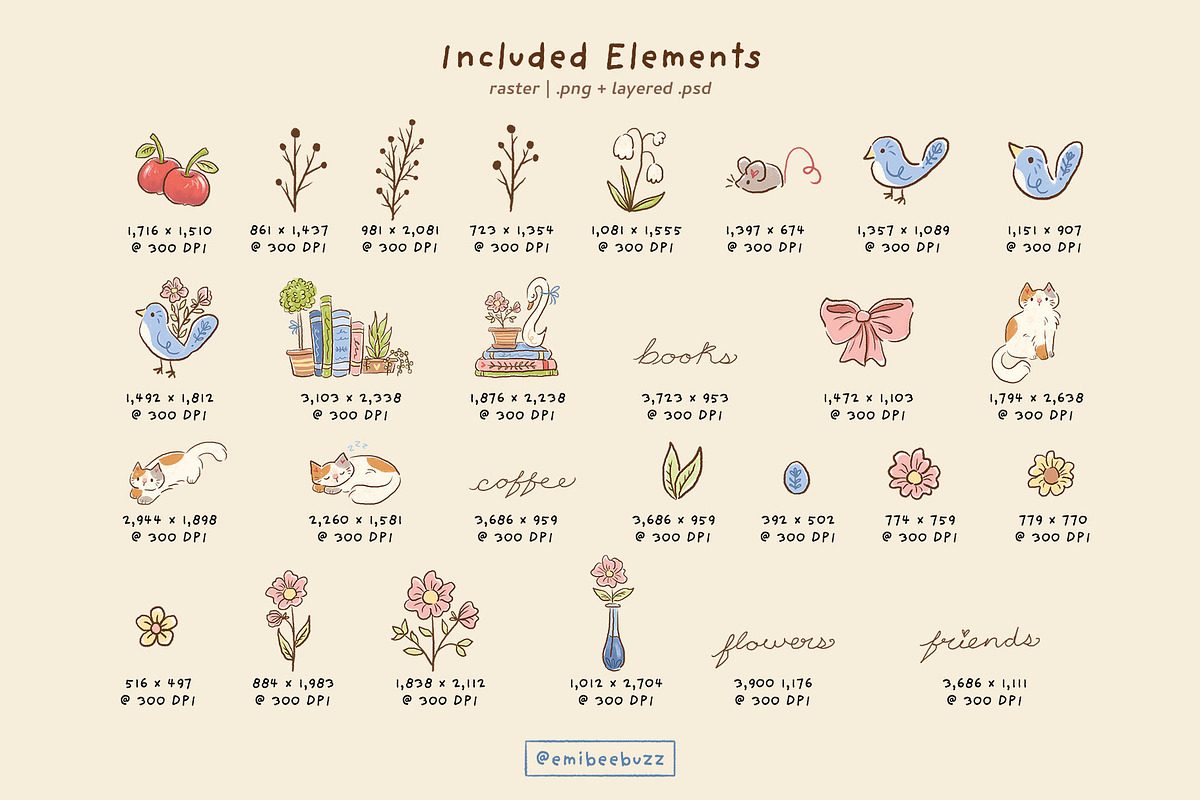 Garden Doodles Illustration Clipart, an Animal Illustration by Emi Bee (Photo 3 of 6)