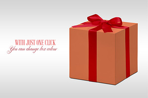 Photorealistic Gift Box Mockup