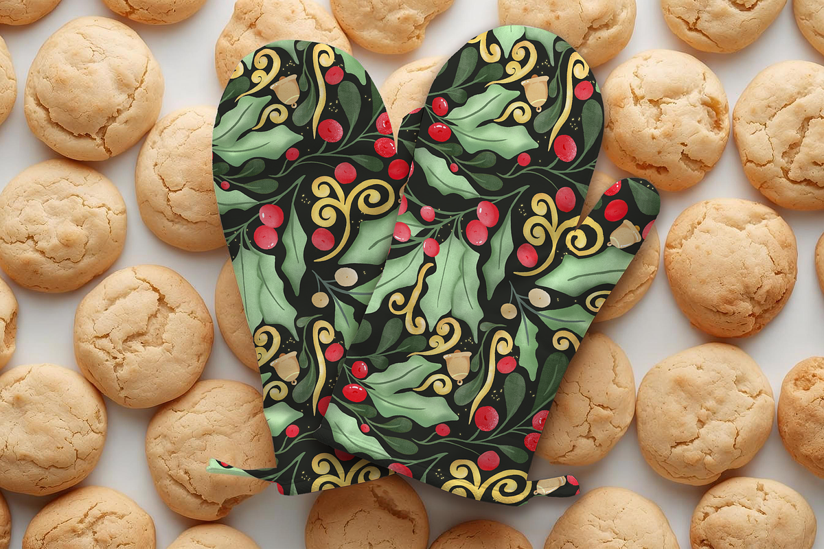 Holly, Berries & Bells Pattern, a Pattern Graphic by Little Creative Scribbles (Photo 4 of 5)