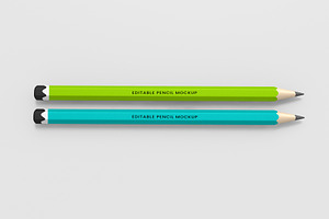 Editable Pencil Mockup Set, a Product Mockup by graphypix