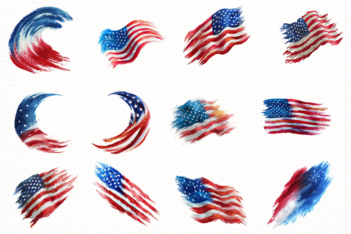 Patriotic American Brushtrokes Clipa, an Illustration by Designworld (Photo 4 of 8)