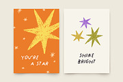 Cute doodle stars posters, cards set, a Decorative Illustration by Good Studio (Thumbnail 3 of 11)