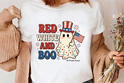 Red White And Boo Patriotic PNG, a Seasonal Illustration by CrexoraLab (Thumbnail 3 of 4)
