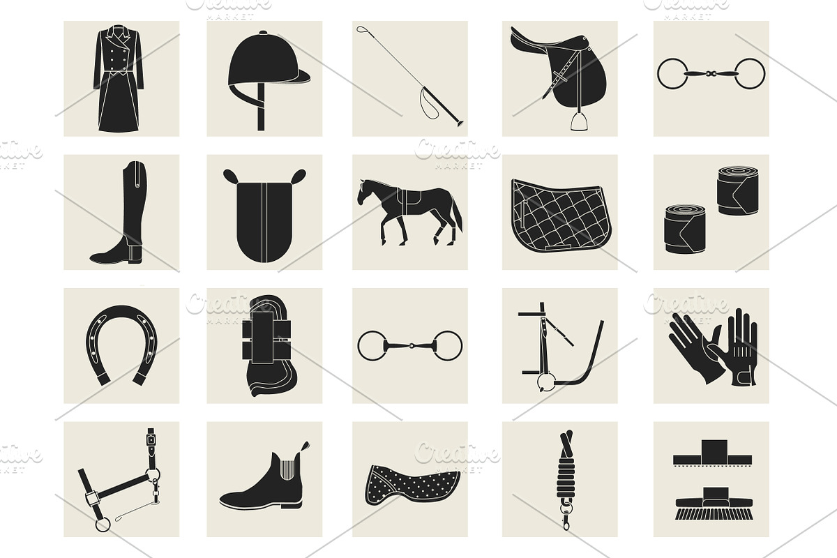 Equestrian icons, an Outline Icon by airdynamic (Photo 4 of 5)