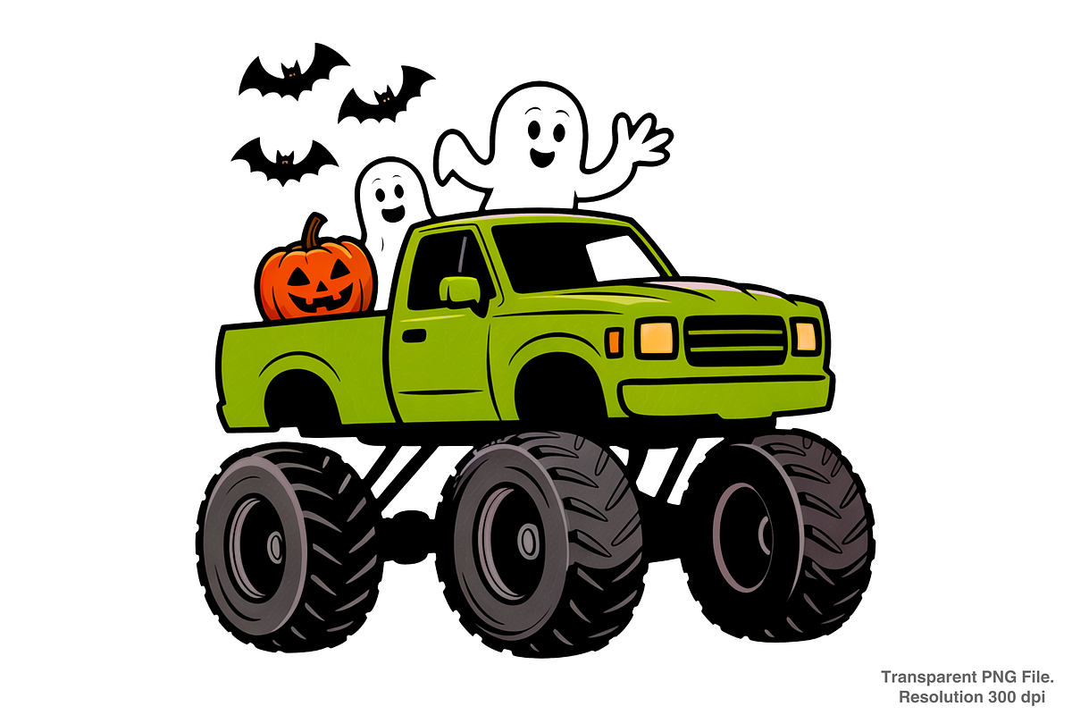 Monster Truck Halloween PNG, a Graphic by Clipart Bloom (Photo 1 of 2)