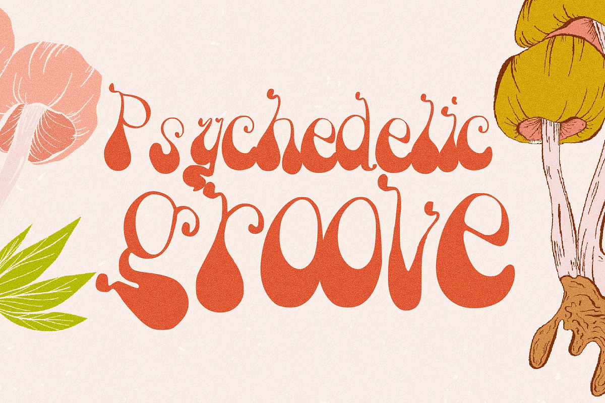 Psychedelic Groove Vintage 70s Font, a Script Font by Dear Darling Design (Photo 6 of 9)