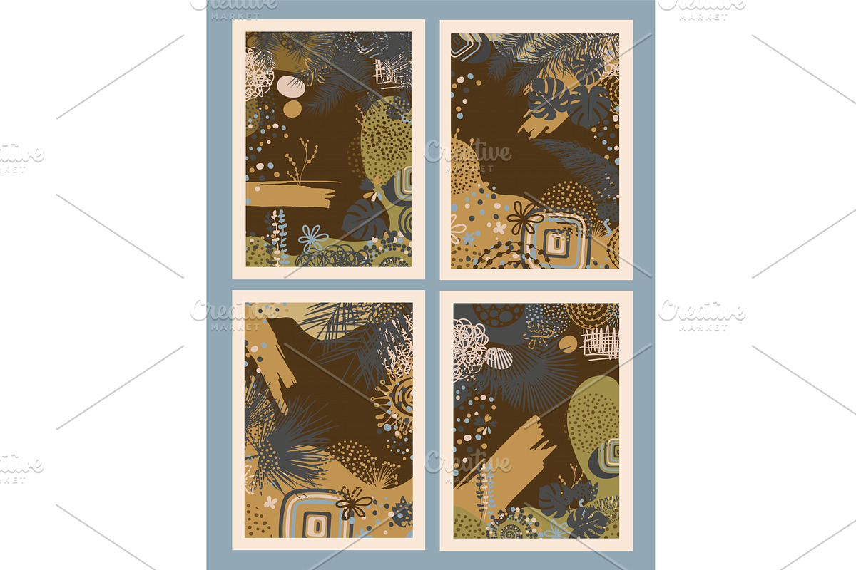 Set Beautiful abstract paintings, an Illustration by Nenahliadava Design