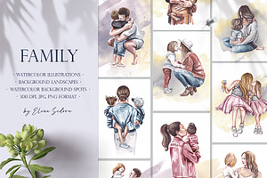 FAMILY watercolor clipart