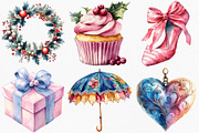 Coquette Christmas Clipart, an Illustration by Canvas Craft (Thumbnail 3 of 8)