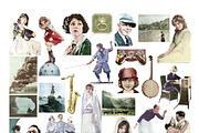 Colorized 1920s Vintage Collage Set, an Object Graphic by Kaleriia (Thumbnail 4 of 10)