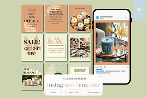 Candle Business Instagram Templates, a Social Media Template by Little Creative Scribbles