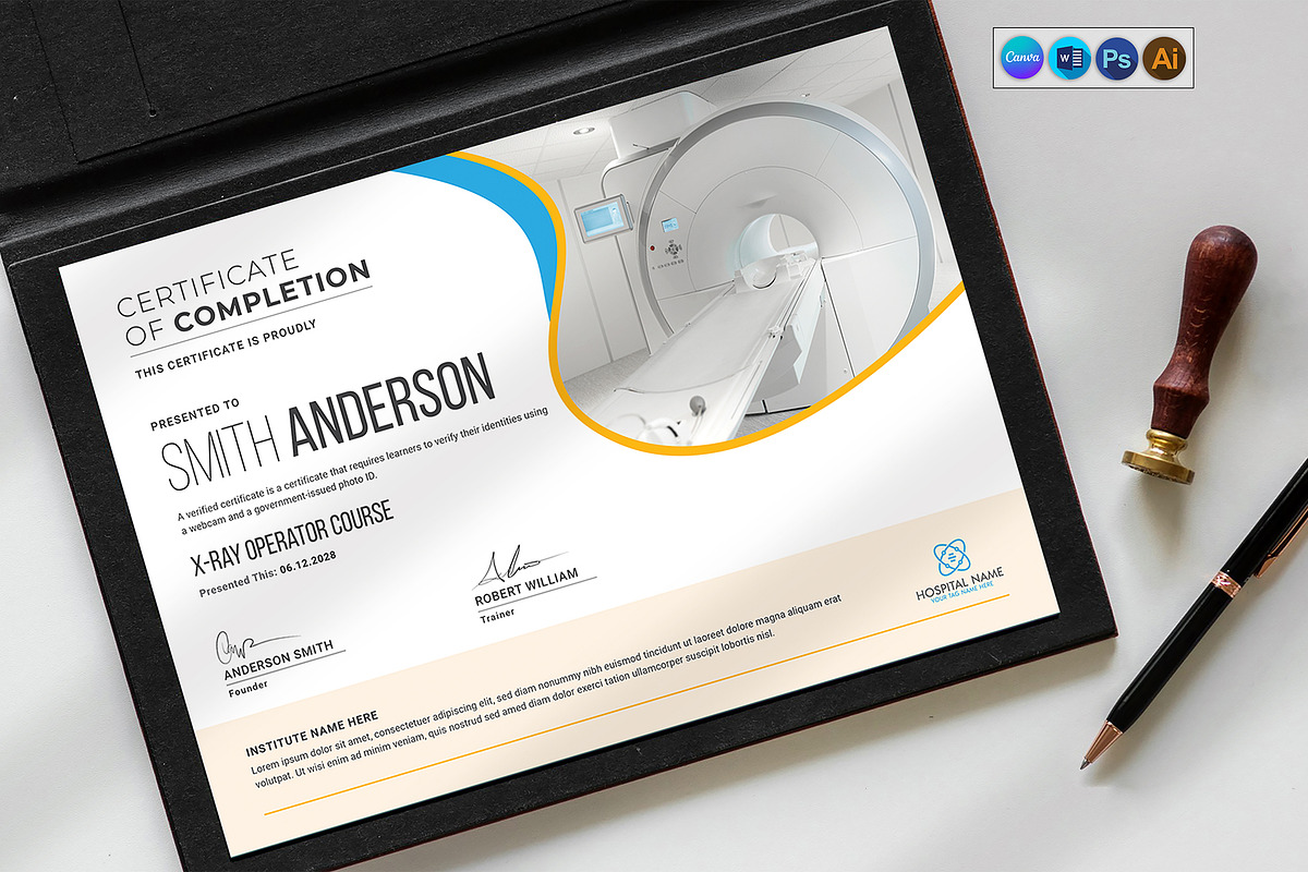 X-ray Operator Certificate, a Stationery Template by DesignDevisers (Photo 2 of 10)