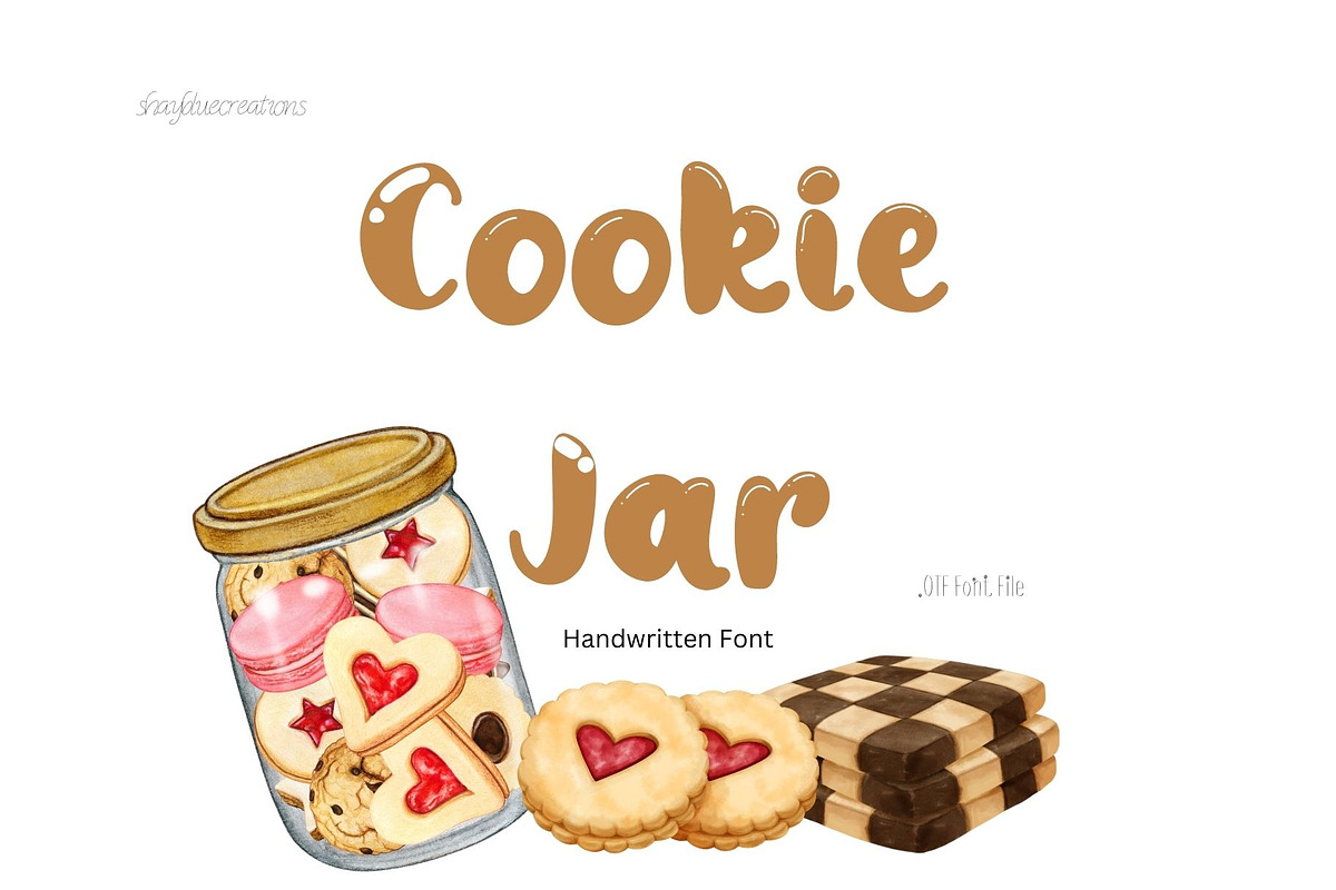 Cookie Jar Display Font Handwritten, a Slab Serif Font by Little Creative Scribbles (Photo 1 of 3)