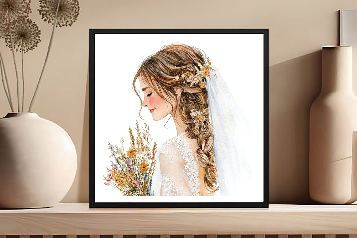 Beautiful Bridal Hairstyle Clipart, an Illustration by DreamCafeArt (Photo 6 of 6)