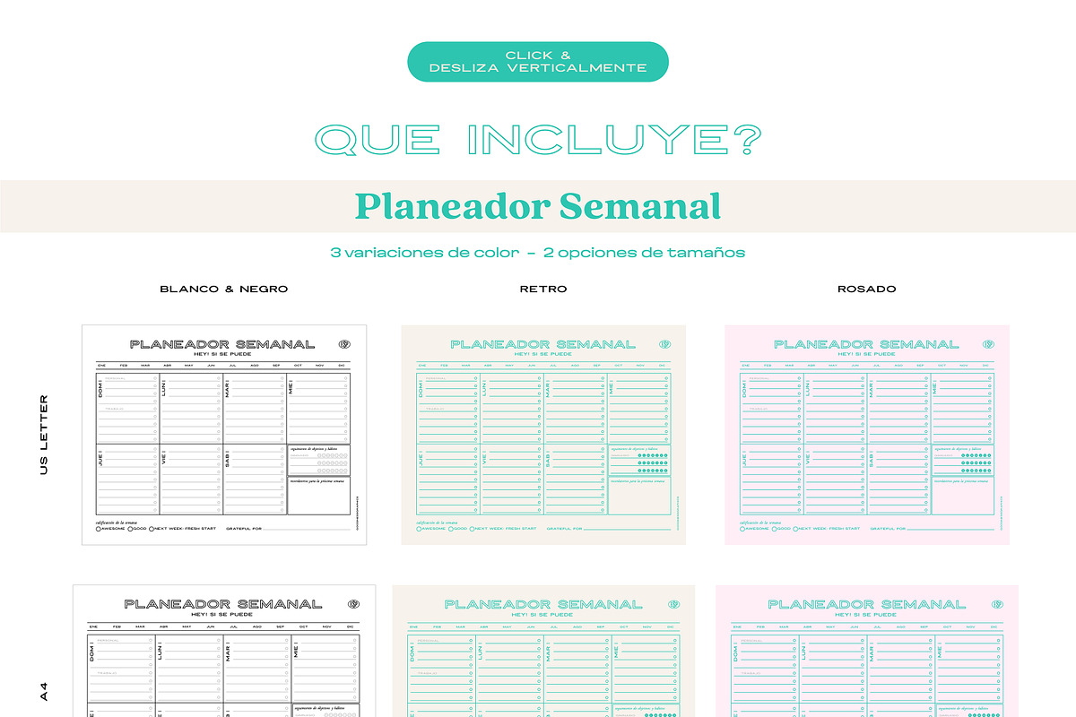 PLANEADOR SEMANAL_Set, a Stationery Template by GoodNess Graphics (Photo 3 of 8)